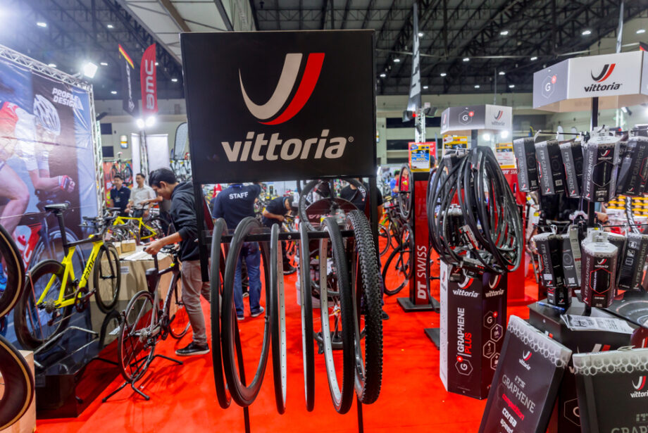 A Vittoria Industries display at the International Bangkok Bike Expo in 2018