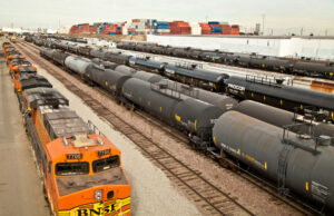 A BNSF rail yard in California