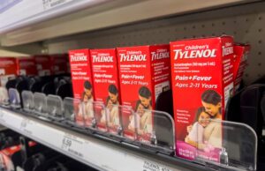 A shelf of Children's Tylenol at a Target store in lynwood, Washington