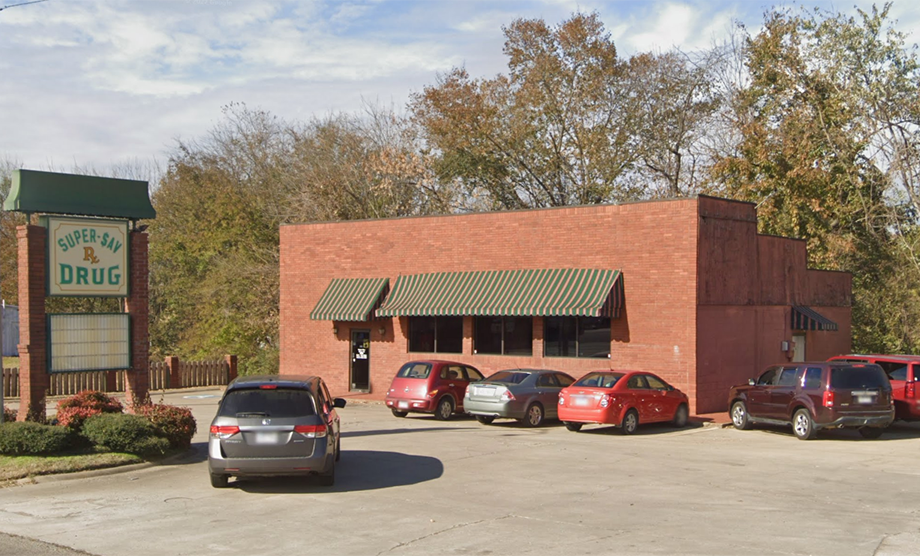 A Google Street View image of Super Sav Drug in Van Buren. The owner of the drug store is suing its supplier to stop it from cutting off sales of controlled substances.