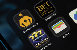 These apps allow sports wagering from a mobile device, laptop or desktop computer from anywhere in Arkansas.