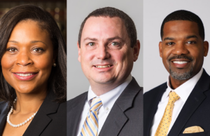 (From left) Kim O’Guinn, David Kelley and Antoine Lucas