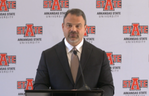 Arkansas State University Chancellor Todd Shields announces on Jan. 17, 2023 that the university is moving forward with plans to start a veterinary school.