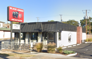 A Google Street View image of Black Angus restaurant in Little Rock, a finalist for the 2023 Arkansas Food Hall of Fame