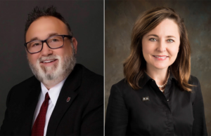 Gary Harpole, left, and Christy Clark