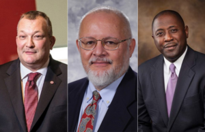 From left: Mark Clarke, Jo&atilde;o Sedycias and Calvin White, three finalists for the provost position at Arkansas State University,