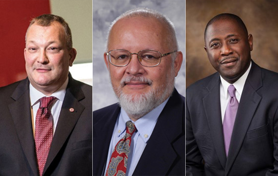 From left: Mark Clarke, Jo&atilde;o Sedycias and Calvin White, three finalists for the provost position at Arkansas State University,