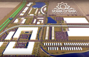 A rendering of&nbsp;Haag Brown Development's planned Steel Creek Development in Trumann, which would include a new&nbsp;warehouse and distribution center for Roach Conveyors.