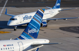 JetBlue planes at John F. Kennedy International Airport in New York City