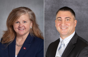 Rep. Rebecca Burkes, R-Lowell, and Sen. Clint Penzo, R-Springdale, the sponsors of House Bill 1410.