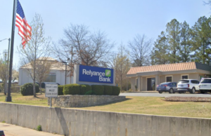 A Google Street View image of a former Relyance Bank branch at 11000 Financial Centre Parkway in west Little Rock