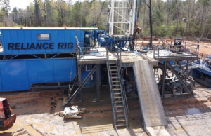 Standard Lithium's drill rig at the well re-entry site in Lafayette County.&nbsp;The drill rig has since demobilized from the site after reaching a total measured depth of 8,940 feet, and has been replaced by a workover rig to complete perforations, final testing and sampling.