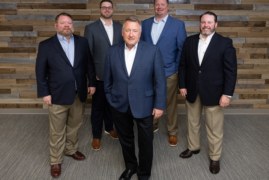 The Cashion Co. leadership team, from left: Lee Jackson, Michael Dornblaser, Matt Cashion, Andrew Davie and Cash McMillen