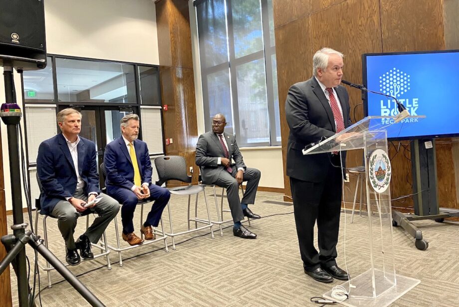 From left: Brent Birch, Hugh McDonald, Little Rock Mayor Frank Scott Jr. and John Burgess.