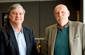 Pacific GeneTech Executive Chairman Louis Bowen, left, and CEO Tim Collard have licensed vaccine technologies from the University of Arkansas System.