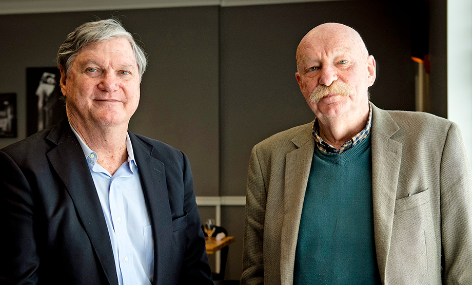 Pacific GeneTech Executive Chairman Louis Bowen, left, and CEO Tim Collard have licensed vaccine technologies from the University of Arkansas System.