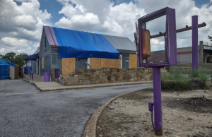 The Purple Cow in Little Rock, which was heavily damaged by a tornado on March 31, 2023