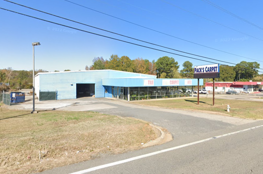 The former Ron Pack Carpet Center site in Little Rock