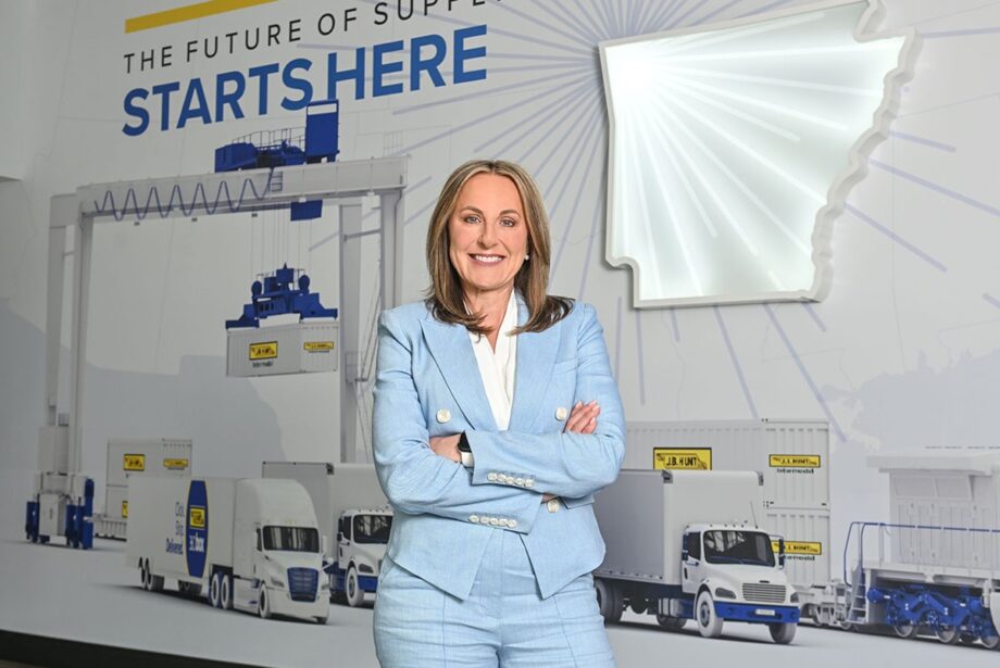 Shelley Simpson, president of J.B. Hunt Transport Services Inc., says the freight recession is more of an inventory correction, as consumer buying habits change after the pandemic.