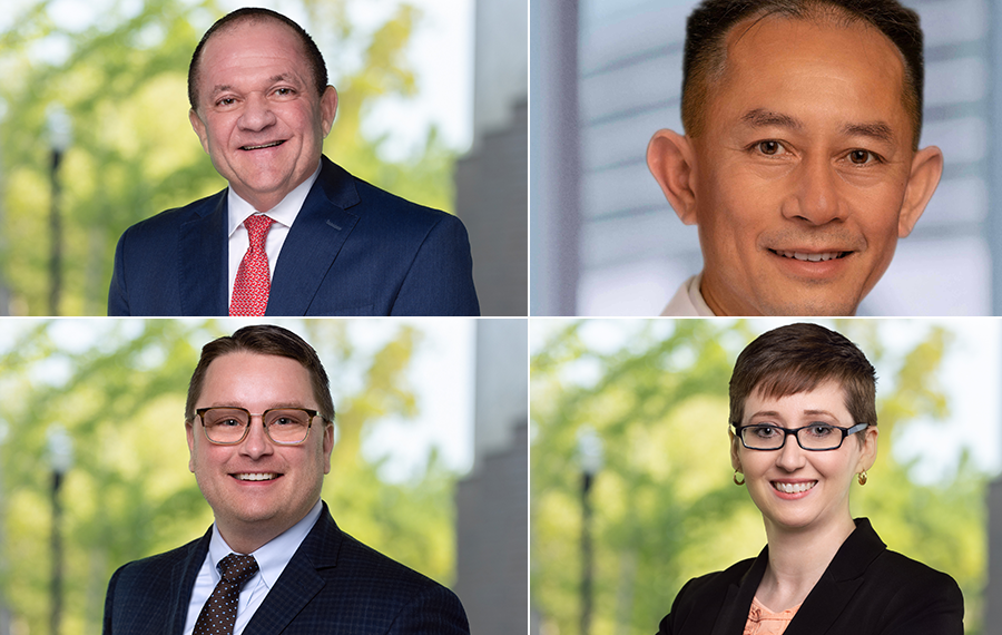 Clockwise from top left: Dr. Ken Hopper,&nbsp;Dr. Quac-Ahn Thai,&nbsp;Dr. Angela Pierce and&nbsp;Dan Kallenberger