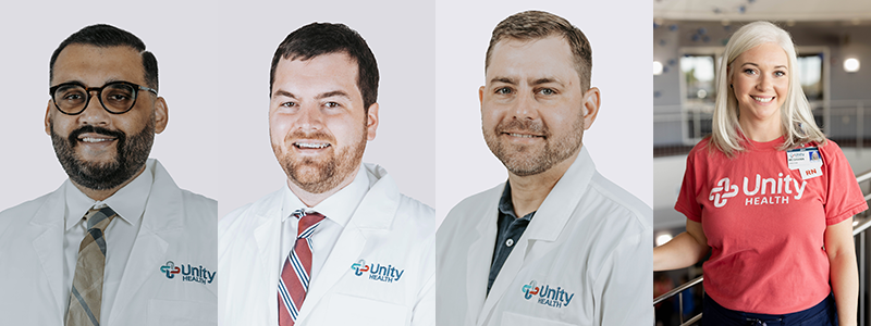 (From left) Dr. Mohsin Altaf, Dr. Logan Bevill, Dr. Leonard Bourgeois and Meghann Haddock