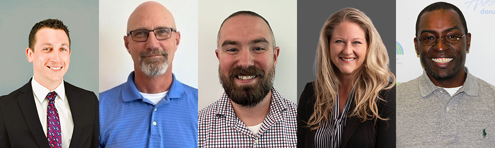 (From left) Nelson Ballard, Britt Davison, Matt Ellison, Jenny Janisko and Michael Scott