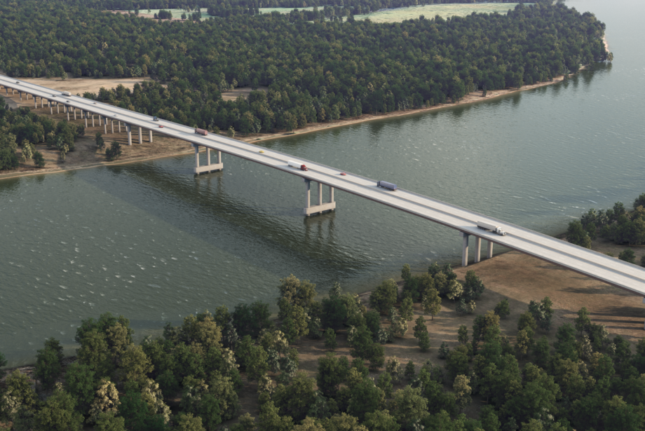 A rendering of the planned bridge over the Arkansas River that will be built as part of the I-49 expansion project.