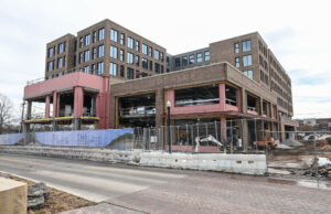The 142-room Compton Hotel is set to open in fall 2025 on the downtown Bentonville Square. It was developed by Blue Crane. [Michael Woods]