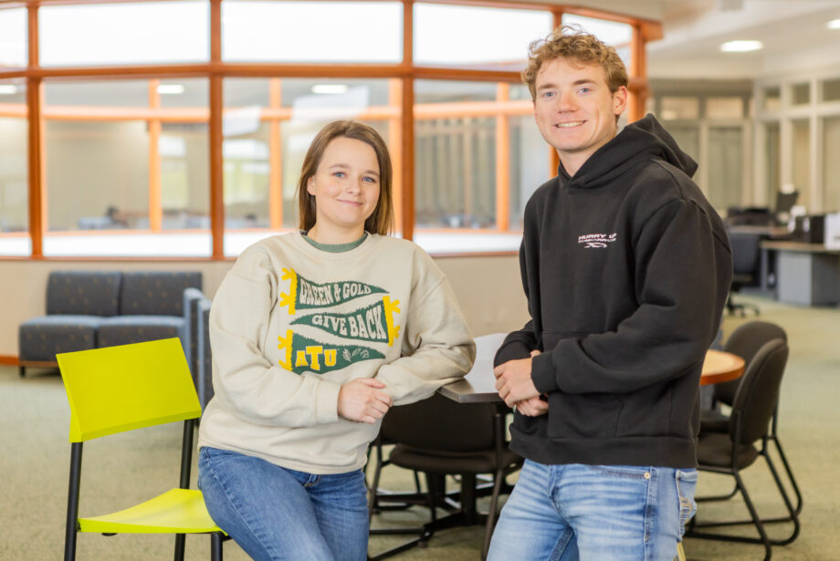 Arkansas Tech University seniors Mandy Hughes and Cogan Hester have navigated college without student loans. [Daniel Moody]