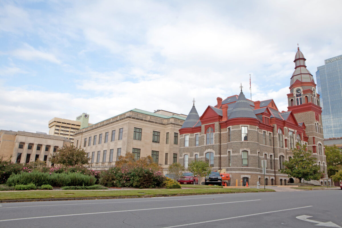 Attorney Chad Green once practiced in the Pulaski County Courthouse in Little Rock. Now he is facing a charge of robbery there, after pepper spraying an armored car guard and getting shot in 2024. [file PHOTO]