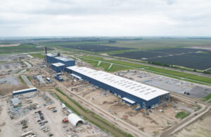 Hybar Steel’s new rebar-making facility in Osceola, along with its 186,000-panel solar field, sits on a 1,300-acre site. [photo provided]