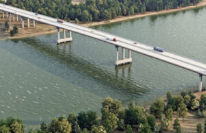 A rendering of the planned bridge over the Arkansas River that will be built as part of the I-49 expansion project. (Image provided by ARDOT)