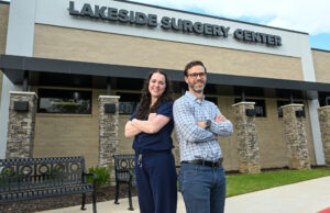 Sarah Covey and Cory Vaughn are two of the six physicians whose partnership that will soon open an ambulatorysurgery center in Springdale. [Michael Woods]