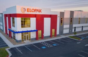 An aerial view of Elopak's production facility in Little Rock