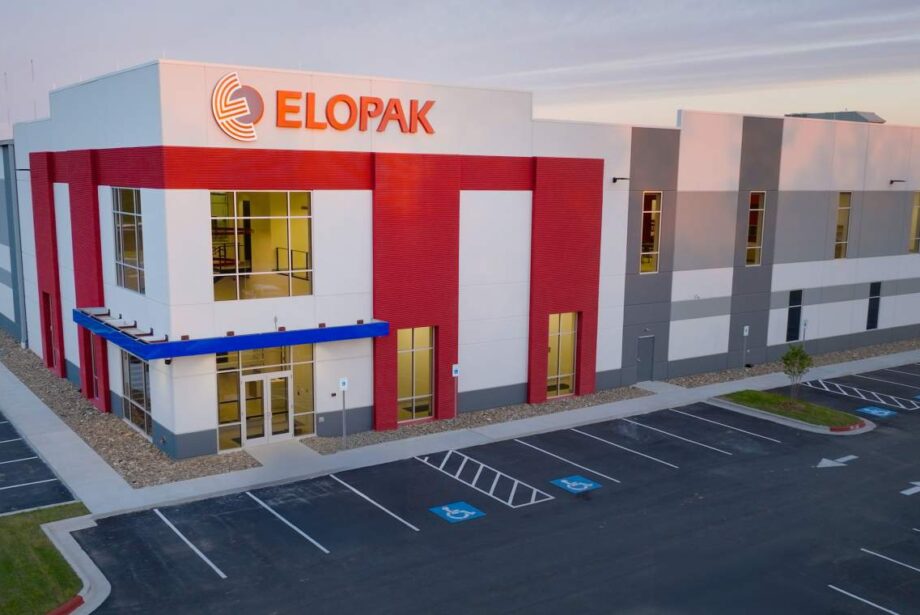 An aerial view of Elopak's production facility in Little Rock